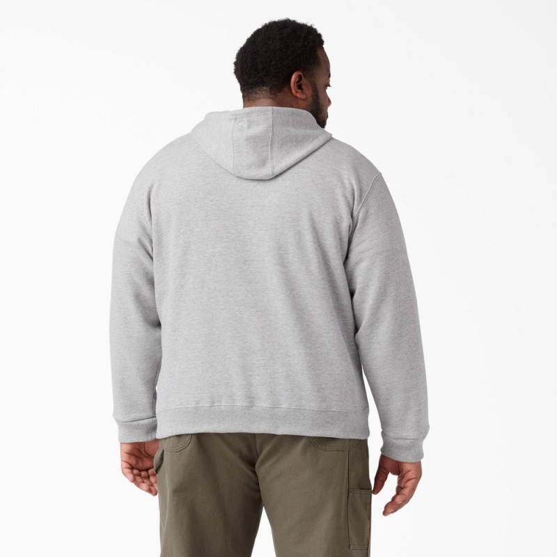 Grey Men's Dickies Midweight Fleece Hoodie | PIH409568