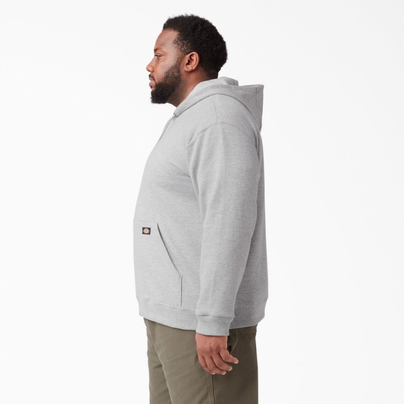 Grey Men's Dickies Midweight Fleece Hoodie | PIH409568