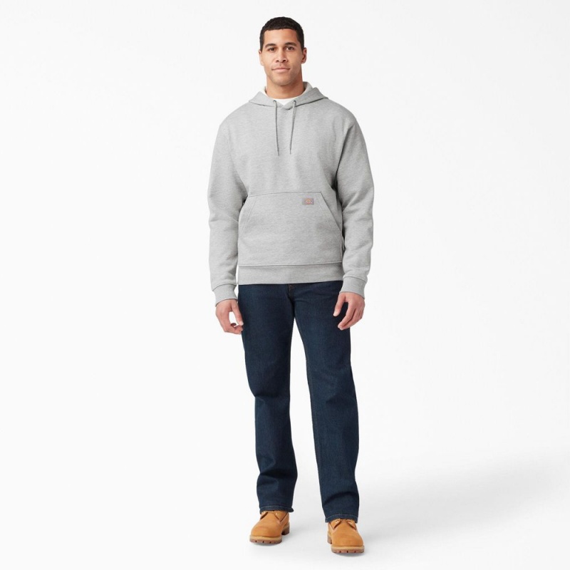 Grey Men's Dickies Midweight Fleece Hoodie | PIH409568