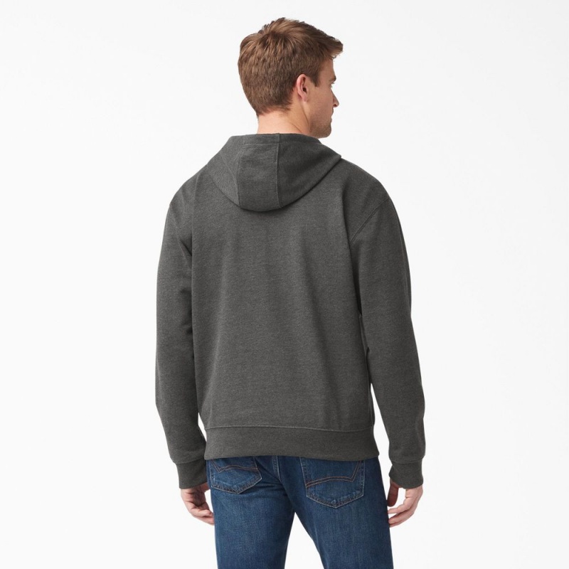 Grey Men's Dickies Midweight Fleece Hoodie | HMQ208543