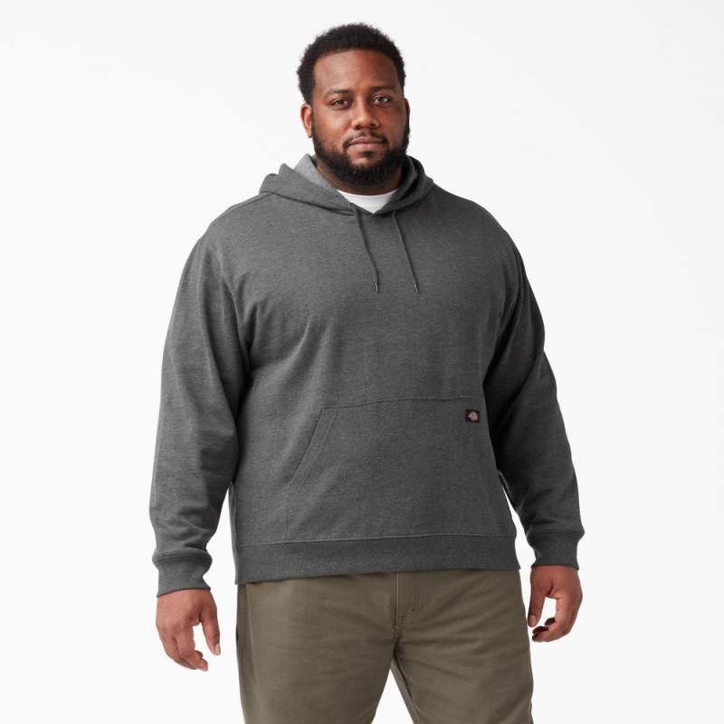 Grey Men's Dickies Midweight Fleece Hoodie | HMQ208543