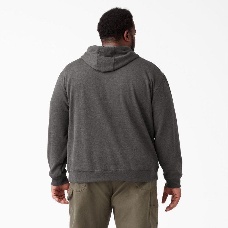 Grey Men's Dickies Midweight Fleece Hoodie | HMQ208543