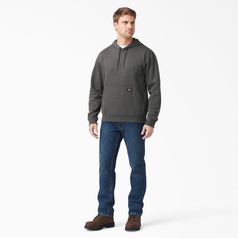 Grey Men's Dickies Midweight Fleece Hoodie | HMQ208543