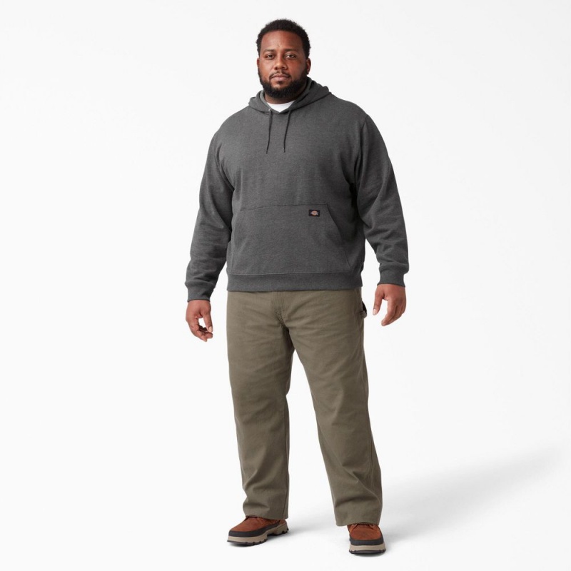 Grey Men's Dickies Midweight Fleece Hoodie | HMQ208543