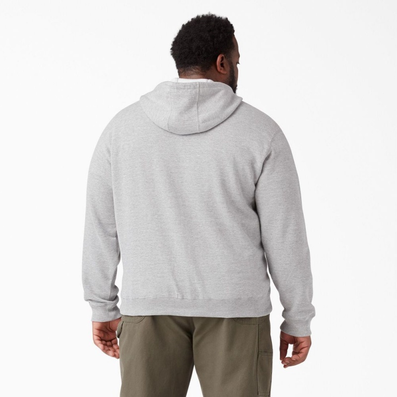 Grey Men's Dickies Midweight Fleece Zip Hoodie | AOG906824