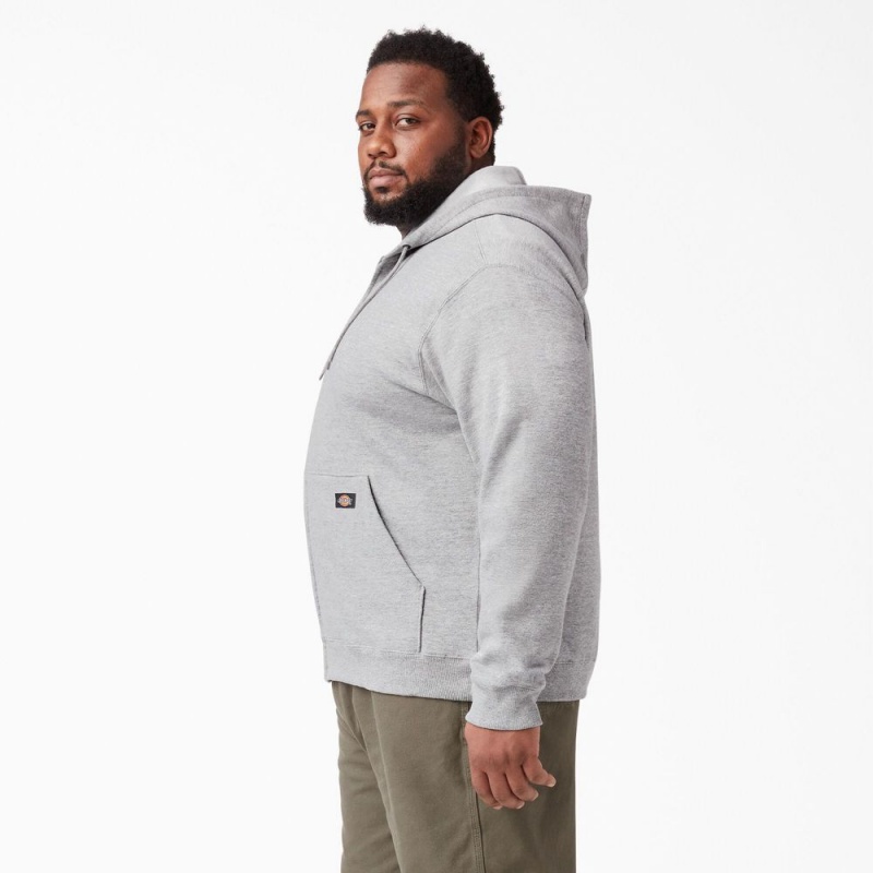 Grey Men's Dickies Midweight Fleece Zip Hoodie | AOG906824