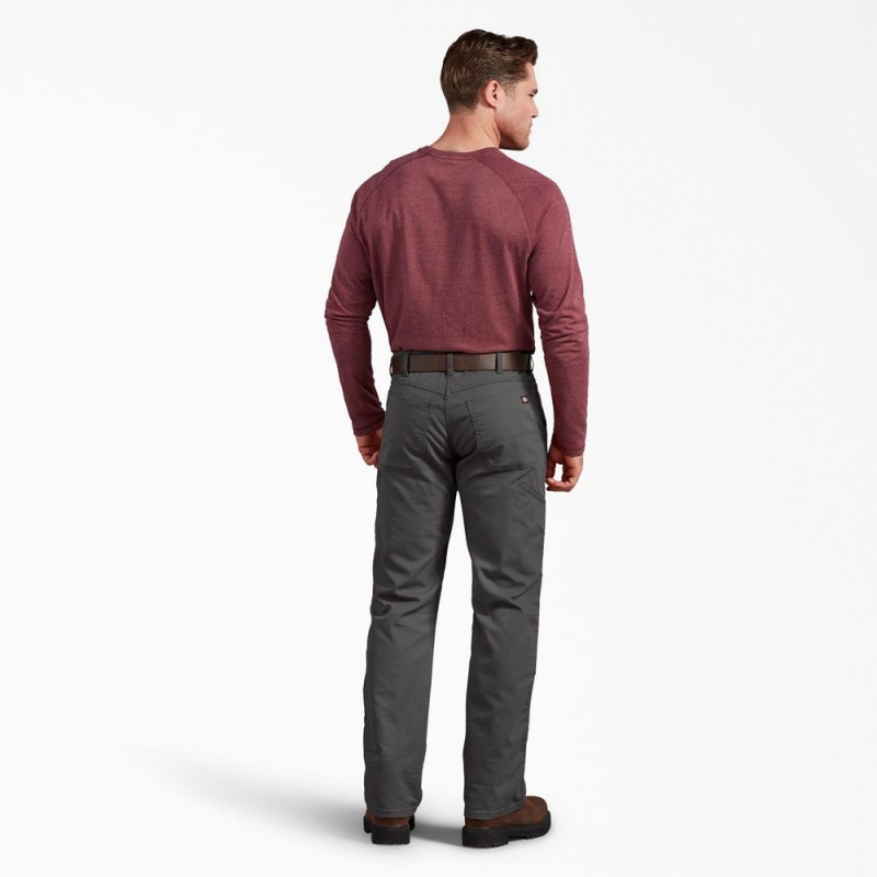 Grey Men's Dickies Regular Fit Duck Double Knee Pants | ZMI587413