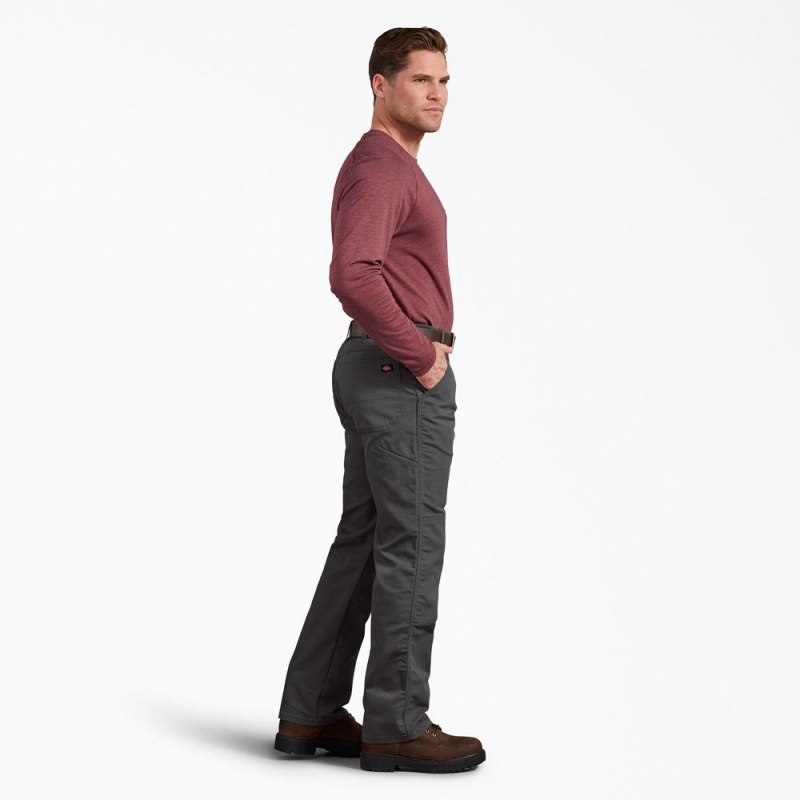 Grey Men's Dickies Regular Fit Duck Double Knee Pants | ZMI587413