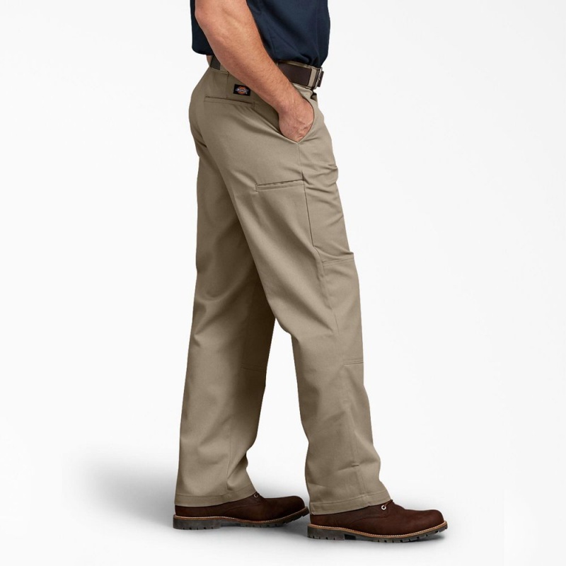 Grey Men's Dickies Relaxed Fit Double Knee Work Pants | RQX715638