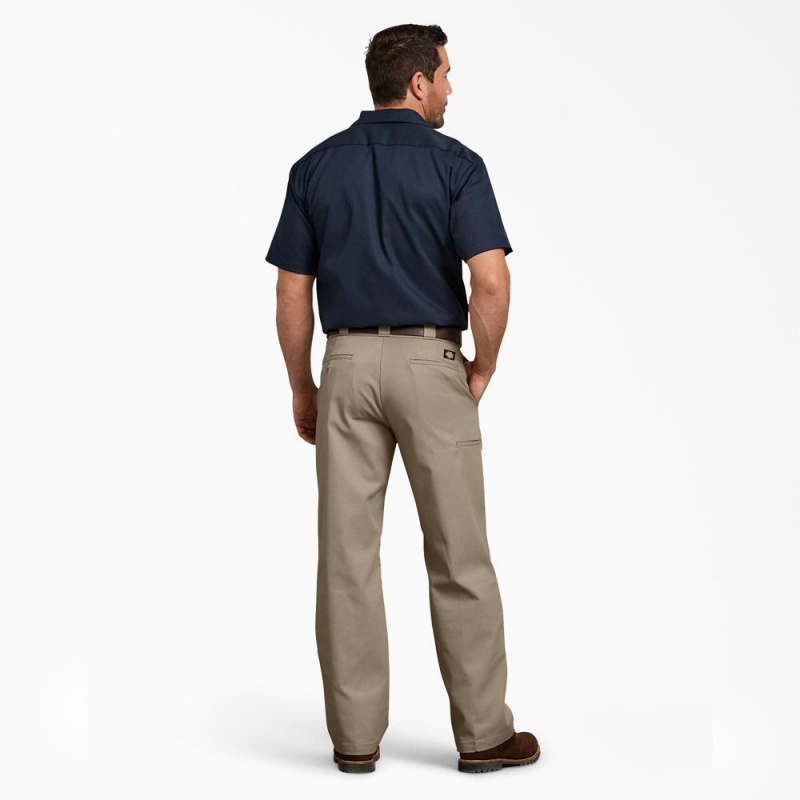 Grey Men's Dickies Relaxed Fit Double Knee Work Pants | RQX715638