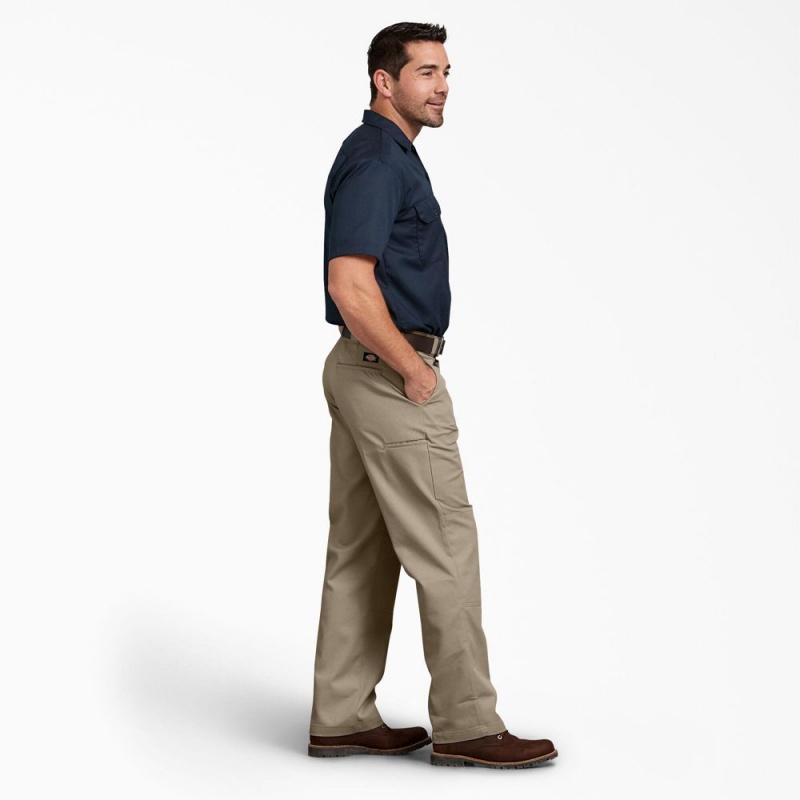 Grey Men's Dickies Relaxed Fit Double Knee Work Pants | RQX715638