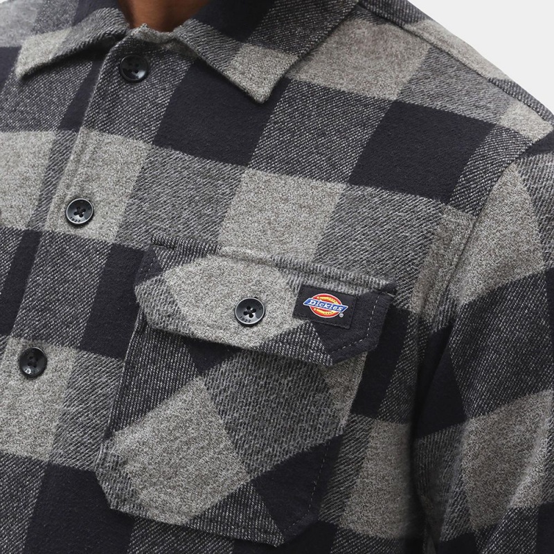 Grey Men's Dickies Sacramento Shirt | JGM743629