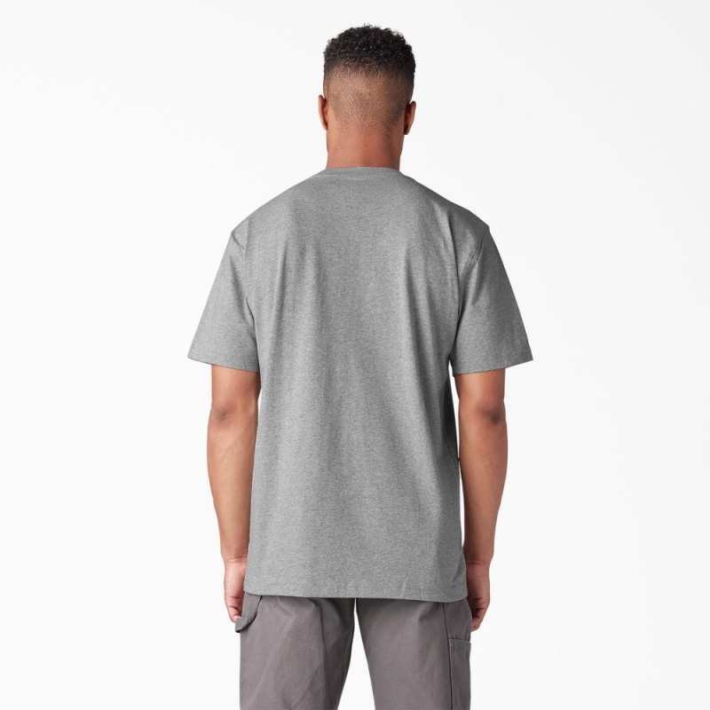 Grey Men's Dickies Short Sleeve Logo Graphic T-Shirt | HNY741328