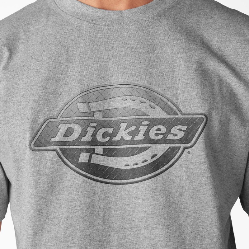 Grey Men's Dickies Short Sleeve Logo Graphic T-Shirt | HNY741328