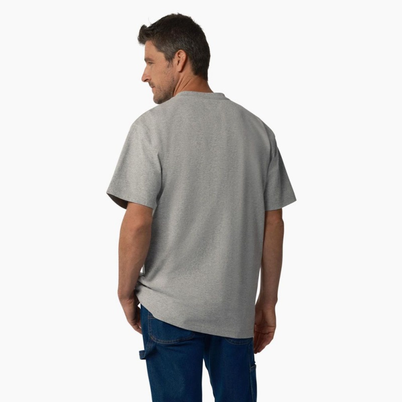 Grey Men's Dickies Short Sleeve Wordmark Graphic T-Shirt | FGP576904