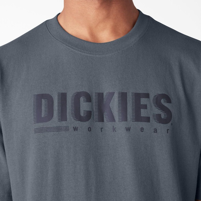 Grey Men's Dickies Short Sleeve Workwear Graphic T-Shirt | XLY965371