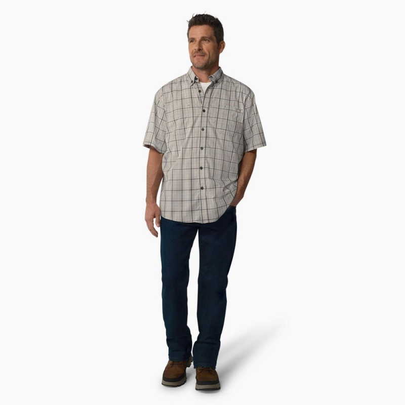 Grey Men's Dickies Short Sleeve Woven Shirt | FDN304968