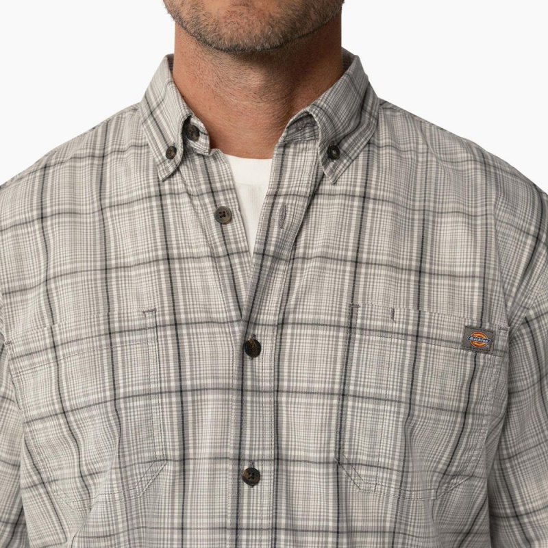 Grey Men's Dickies Short Sleeve Woven Shirt | FDN304968