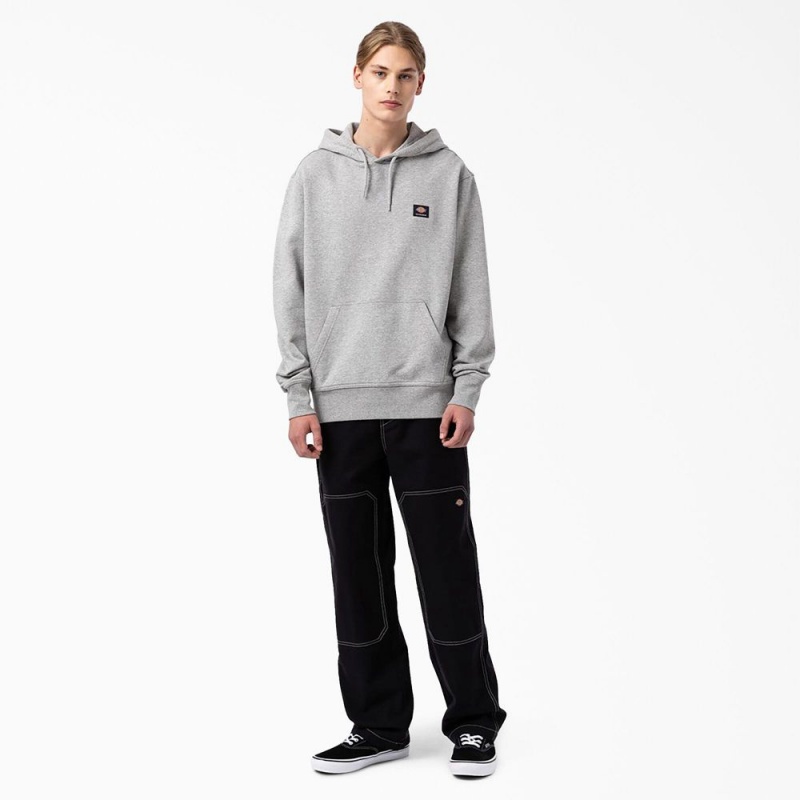 Grey Men's Dickies Skateboarding Chest Logo Hoodie | LCK752930