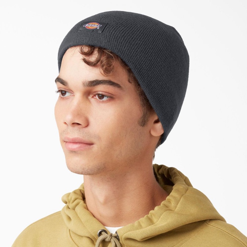 Grey Men's Dickies Skull Beanie | SRZ732801