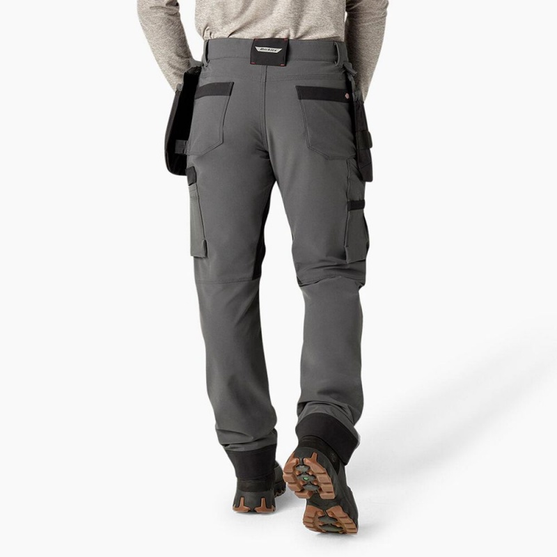 Grey Men's Dickies Slim Fit Holster Double Knee Work Pants | TRJ847513