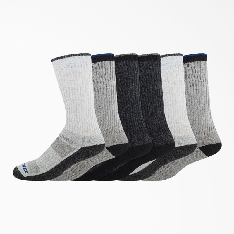 Grey Men\'s Dickies The Navigator Crew 6-Pack Socks | UNS203571