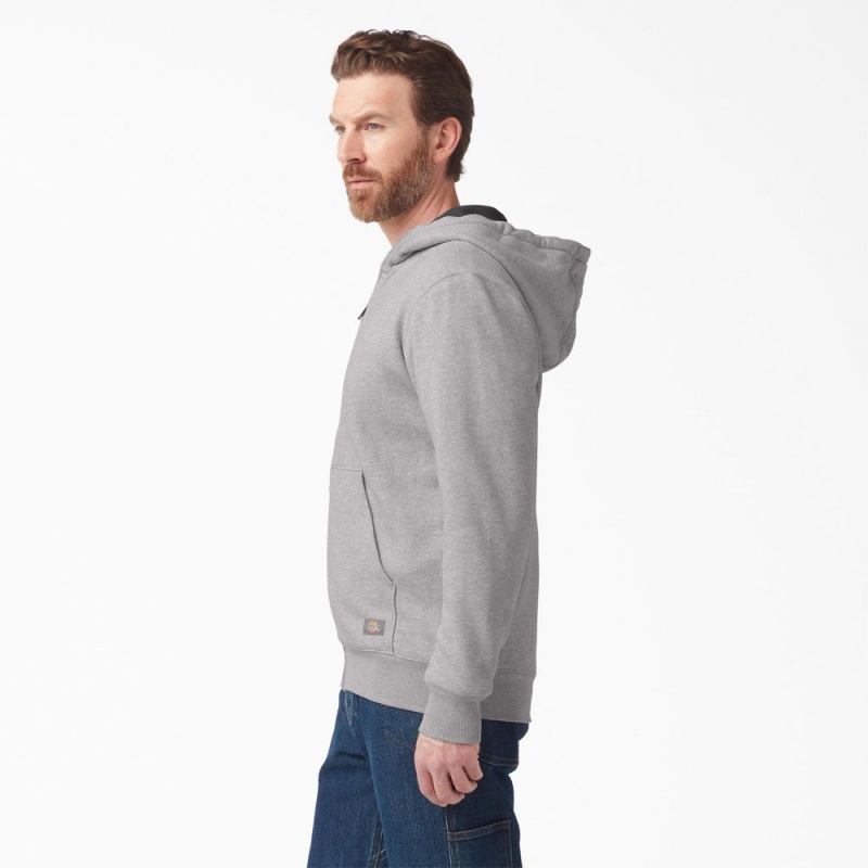 Grey Men's Dickies Thermal Lined Full-Zip Fleece Hoodie | MNO231894