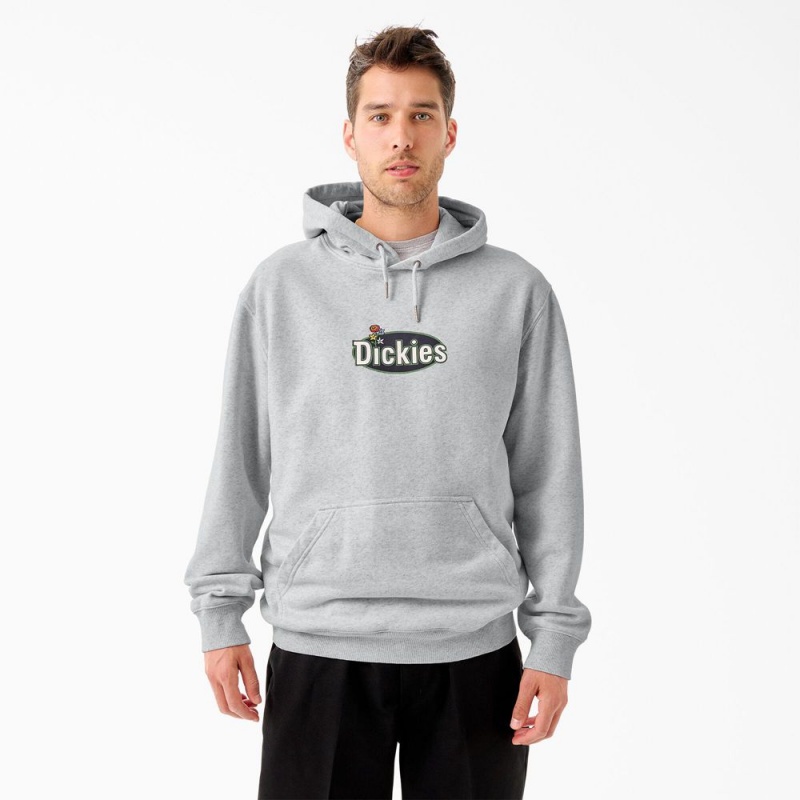 Grey Men\'s Dickies Tom Knox Graphic Hoodie | IJR436502