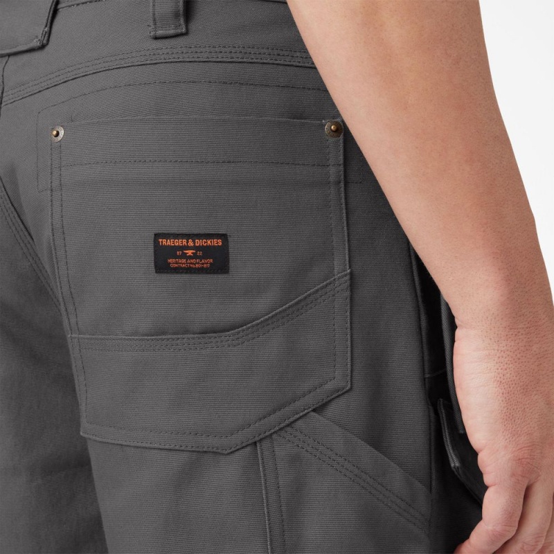 Grey Men's Dickies Traeger x FLEX Relaxed Fit Shorts | FZQ461793