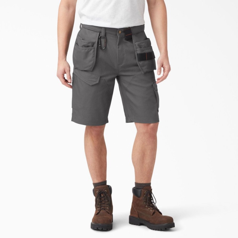 Grey Men\'s Dickies Traeger x FLEX Relaxed Fit Shorts | FZQ461793