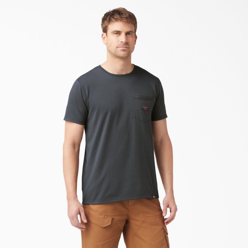 Grey Men's Dickies Traeger x Pocket T-Shirt | ZGE461520