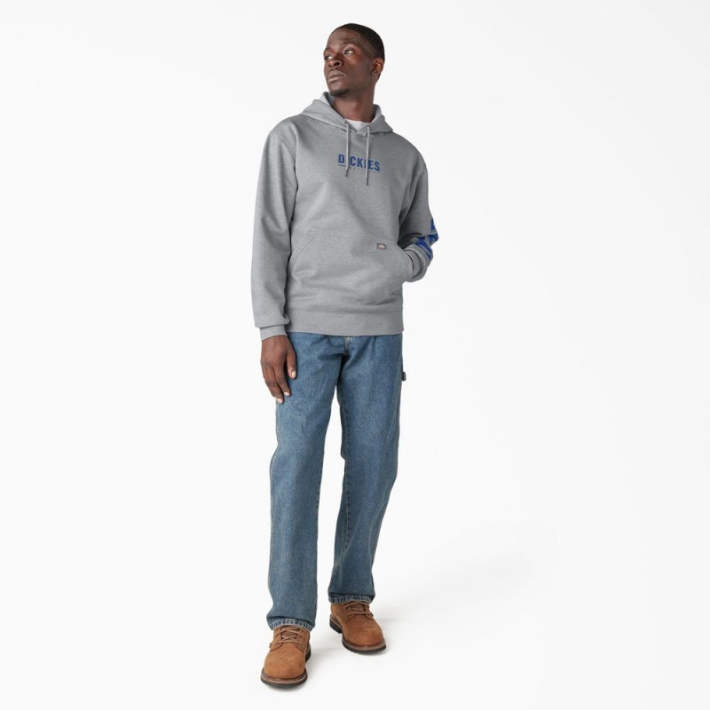 Grey Men's Dickies Water Repellent Workwear Graphic Hoodie | FSX403967