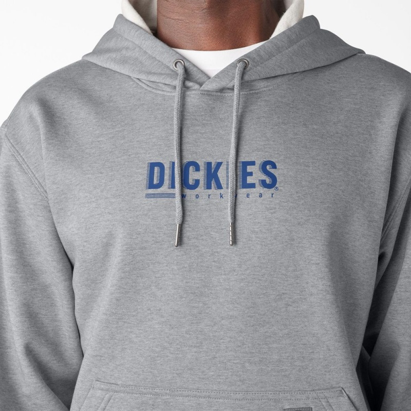 Grey Men's Dickies Water Repellent Workwear Graphic Hoodie | FSX403967