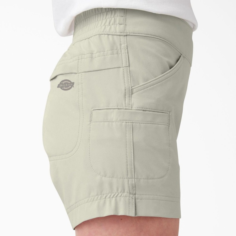 Grey Women's Dickies Cooling Relaxed Fit Pull-On Shorts | ISK201598