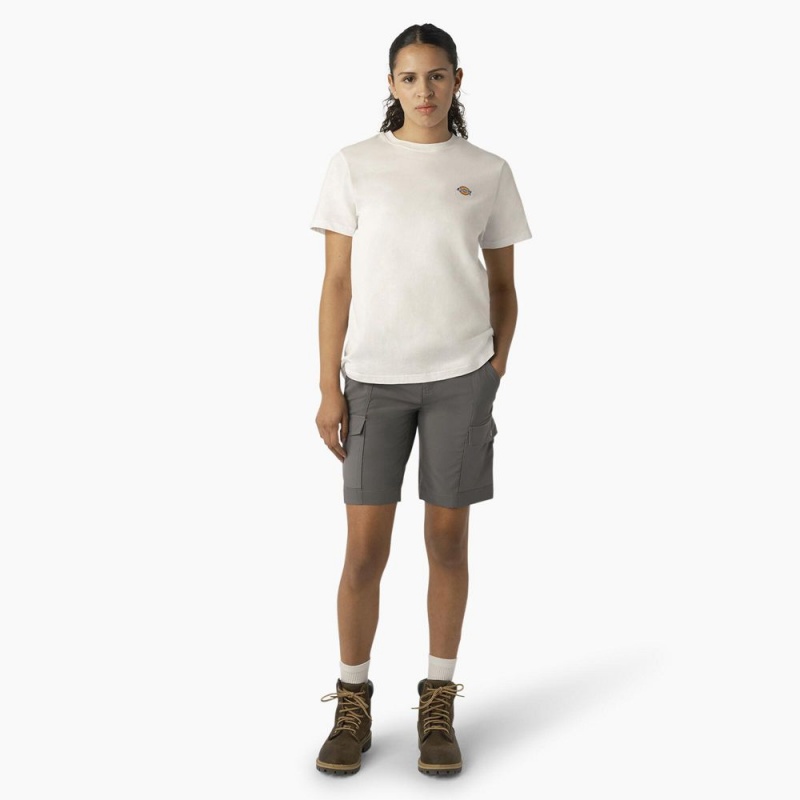 Grey Women's Dickies Cooling Slim Fit Cargo Shorts | FOQ495173