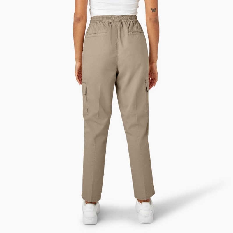 Grey Women's Dickies Drawstring Cargo Pants | PFD412985