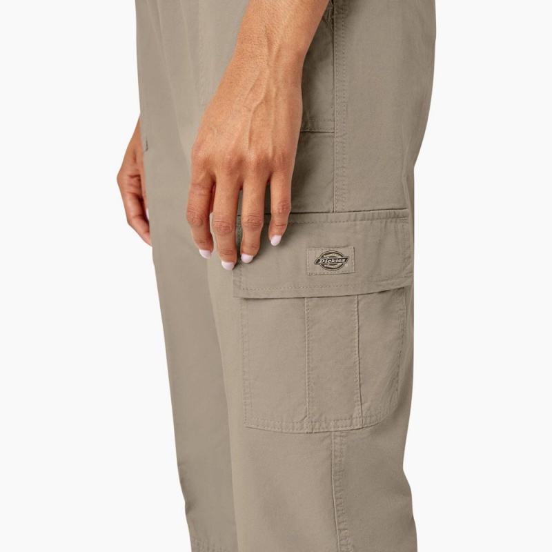 Grey Women's Dickies Drawstring Cargo Pants | PFD412985