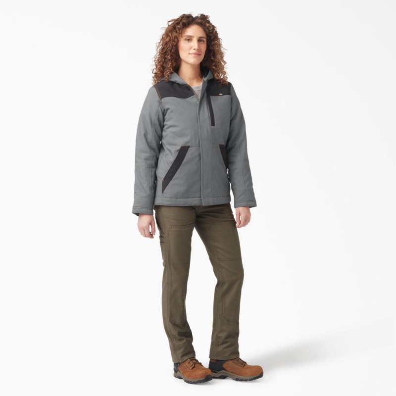 Grey Women's Dickies DuraTech Renegade Insulated Jacket | WZI963140