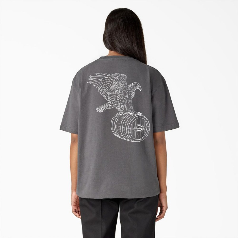 Grey Women's Dickies Eagle Barrel Heavyweight T-Shirt | KZU172439