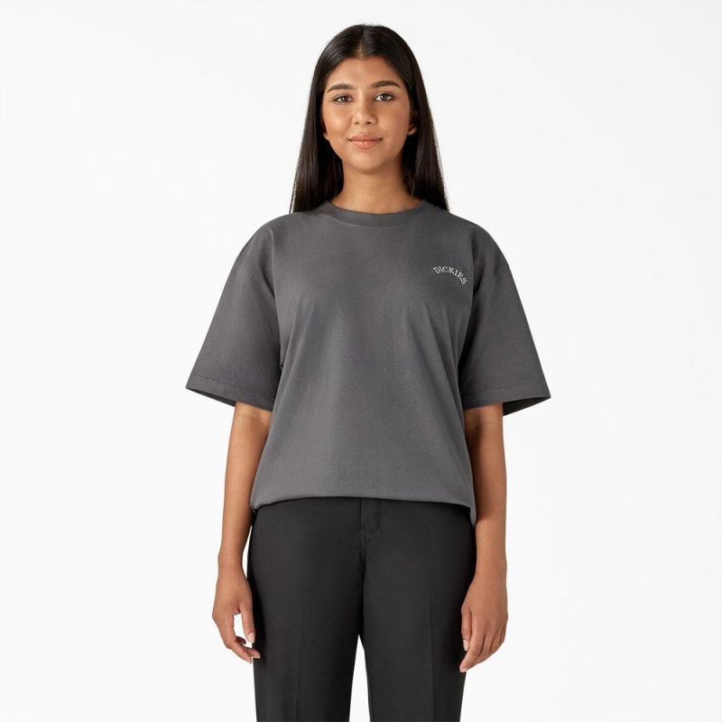 Grey Women's Dickies Eagle Barrel Heavyweight T-Shirt | KZU172439