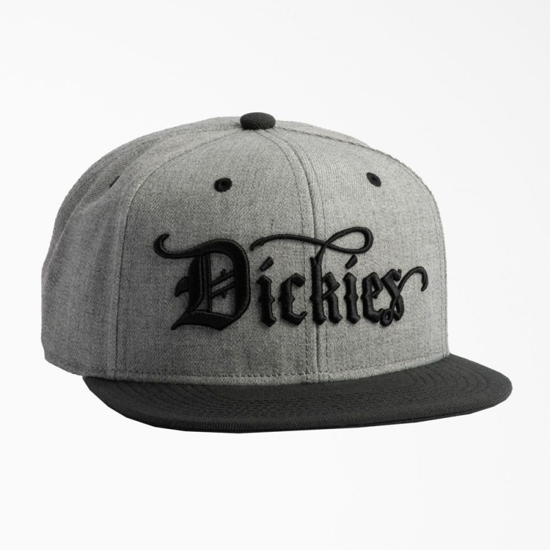 Grey Women\'s Dickies Embroidered Flat Brim Hat | YOU932851