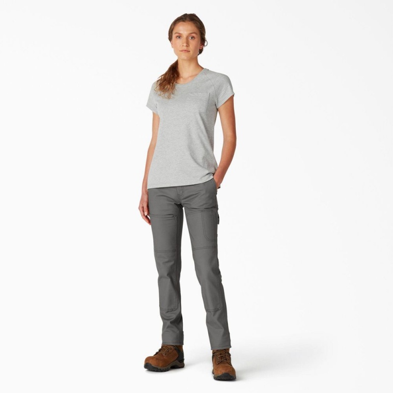 Grey Women's Dickies FLEX DuraTech Straight Fit Pants | PRY972461