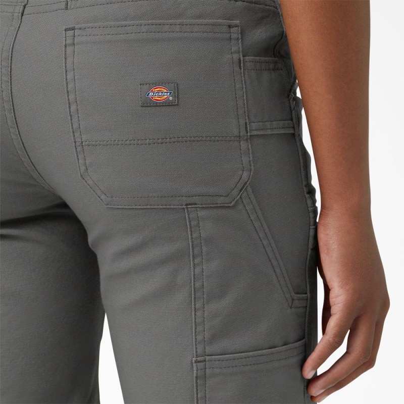 Grey Women's Dickies FLEX DuraTech Straight Fit Shorts | CFQ507964