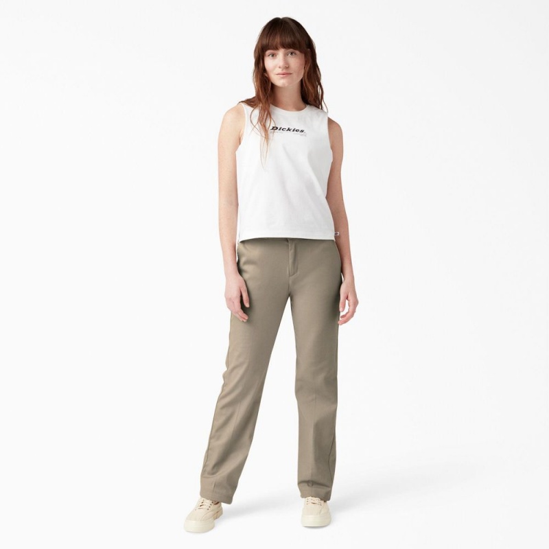 Grey Women's Dickies FLEX Original Fit Work Pants | SLM560732