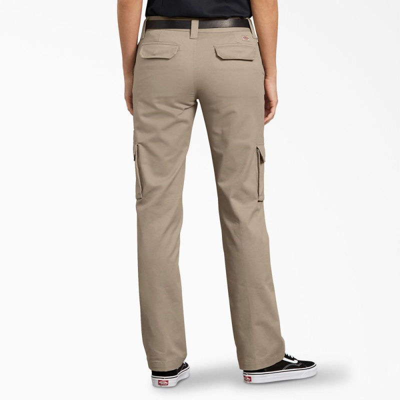 Grey Women's Dickies FLEX Relaxed Fit Cargo Pants | XJI586731