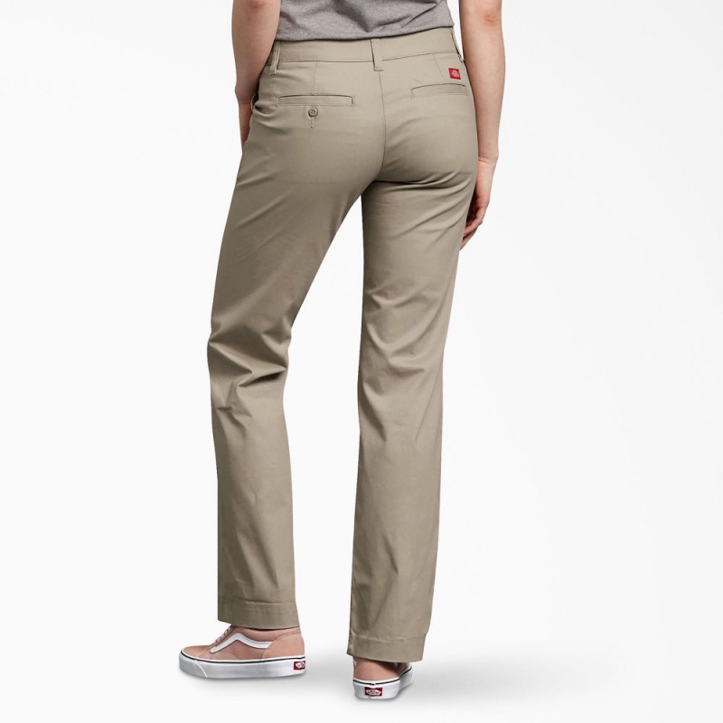 Grey Women's Dickies FLEX Relaxed Fit Pants | DYS310752