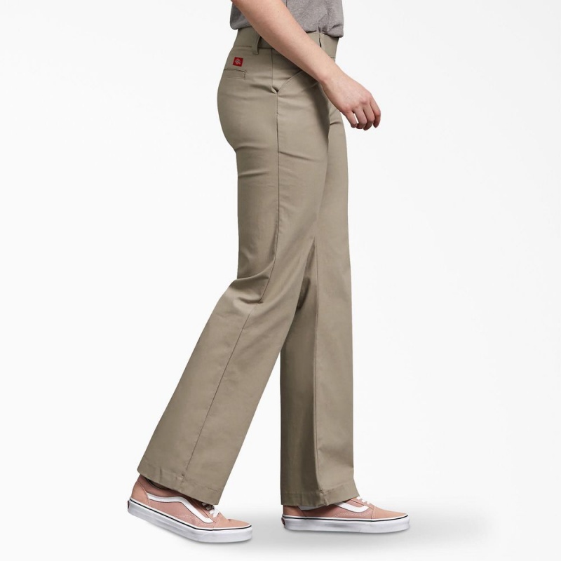 Grey Women's Dickies FLEX Relaxed Fit Pants | DYS310752