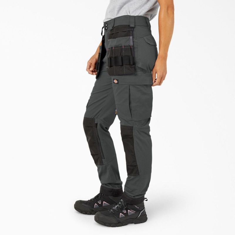 Grey Women's Dickies FLEX Relaxed Fit Work Pants | AHQ210578