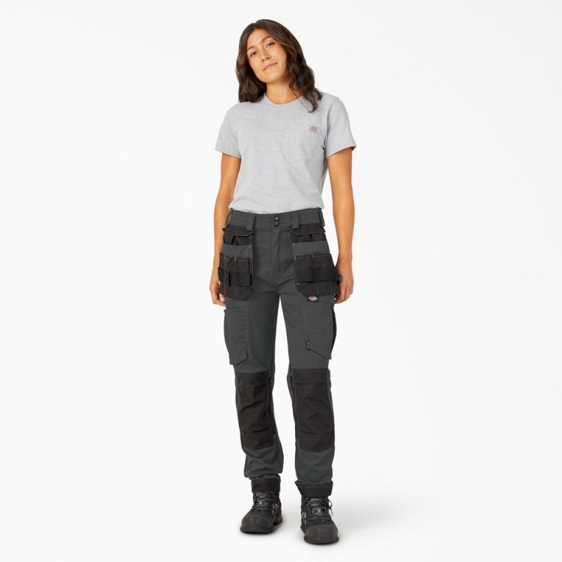 Grey Women's Dickies FLEX Relaxed Fit Work Pants | AHQ210578