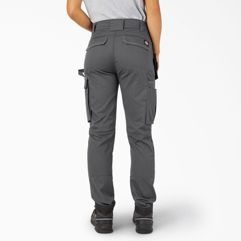 Grey Women's Dickies FLEX Relaxed Fit Work Pants | NMQ765413